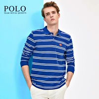 Royal Paul từ bi nam dài tay cotton nam ve áo nam sọc dài tay áo thun polo áo sơ mi chạm đáy - Polo áo có cổ