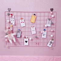 Ins Pink Grid Photo Wall Fairy Room