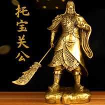 Bronze Guan Gong statue enshrines Guan Eryes fortune ornaments Guan Yu Wu Wealth God Buddha statue bronze statue crafts