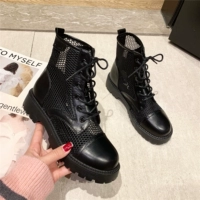 Martens, Tide, летние тонкие универсальные дышащие босоножки, сетчатые короткие сапоги, 2021 года, широкий устойчивый каблук, визуально стройнят