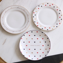 (Mengtian Liangpinh) Phnom Penh love simple letter ceramic plate main dinner plate dessert plate banquet decoration plate