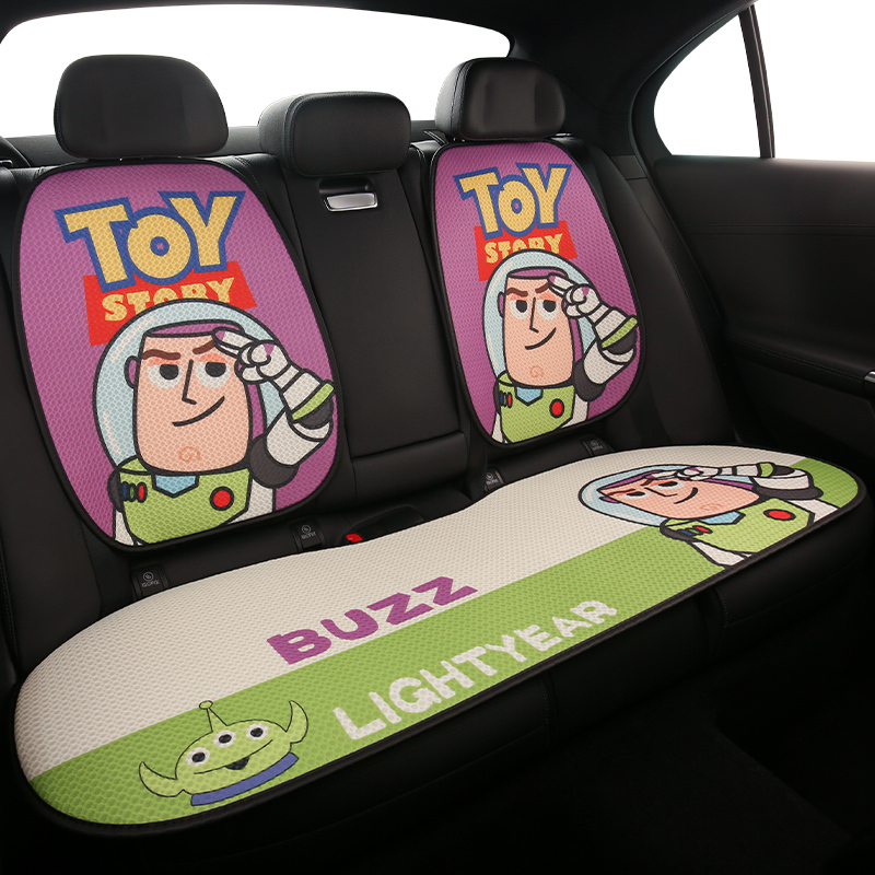 Toy Story Buzz Lightyear Cartoon Car Seat Cushion Breathable Honeycomb Mesh Ice Silk Universal Four-Season Anime for Women
