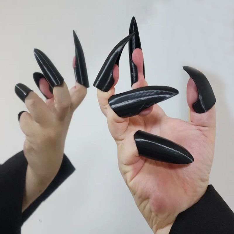 Halloween Fake Nail Claw Scratcher Scratchy Claw Tips Cos Anime Two-Dimensional Finger Gloves