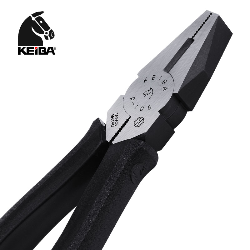 Japanese horse brand KEIBA electrician flat mouth pliers vise 6 inch 7 inch 8 inch flat chewing pliers P-106 107108