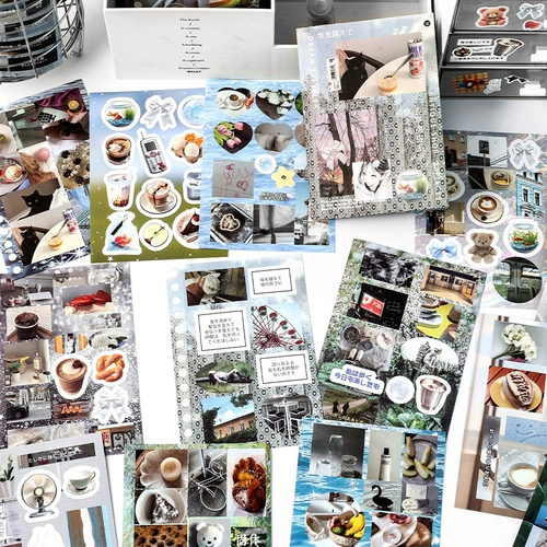 Наклейка, ретро журнал, милая книга с наклейками, планировщик