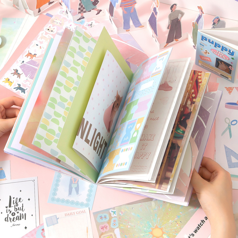 Xinmo Nanalala Journal Material Vintage Notepad Mixed Material Journal Collage Background Paper Sticker Set