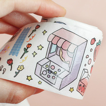 Special oil and paper tape cute hand account girl character soft cute diary hand account cartoon sticker and paper tape
