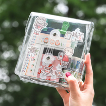 Korea ins Wind transparent PVC winding storage bag net red hand tent tape sticker hand account portable small pen bag