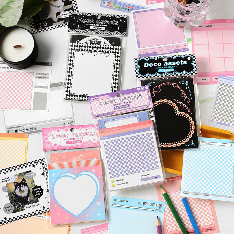 Heart-warming collection hand account material bag gu card star chasing collage border card hand account convenience sticker non-sticky high value