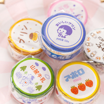 Breakfast partner and paper tape hand account whole roll cute fresh strawberry milk diy collage decoration hand account sticker