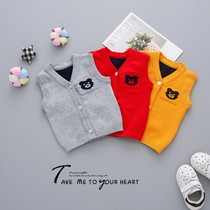 Baby autumn pure cotton baby full moon 100 days sweater vest Childrens vest cardigan horse clip sweater vest