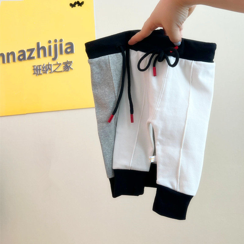 Men's and women's baby pants spring and autumn outer wear 1-3 years old girls' inner pants autumn clothes children's autumn trousers baby cotton