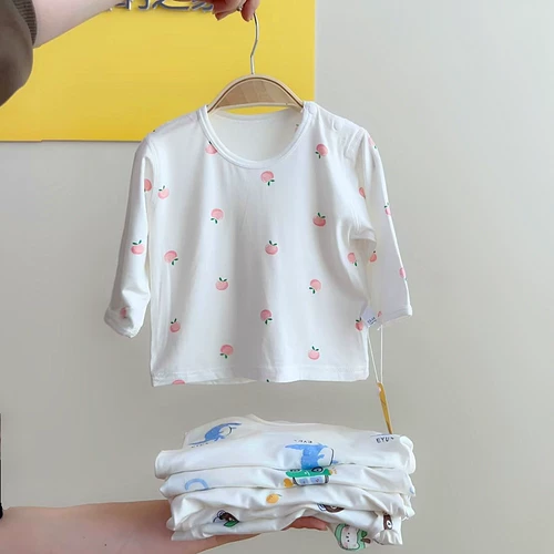 Детская летняя тонкая футболка, базовый приятный телу лонгслив подходит для мужчин и женщин для девочек