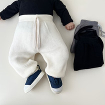 Baby pants knit wool line pants male and female baby loose large PP pants children Harun great harbour pants autumn winter