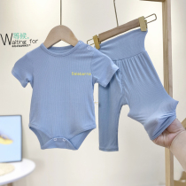 Bar Banna Baby Thin clothes men and women Baby Modale triangle Harvest suit newborn one-piece suit Xia