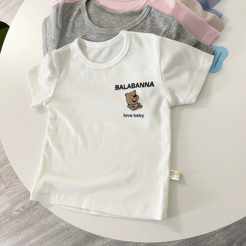 Детская тонкая мягкая летняя футболка с коротким рукавом для раннего возраста подходит для мужчин и женщин, сшита из модала