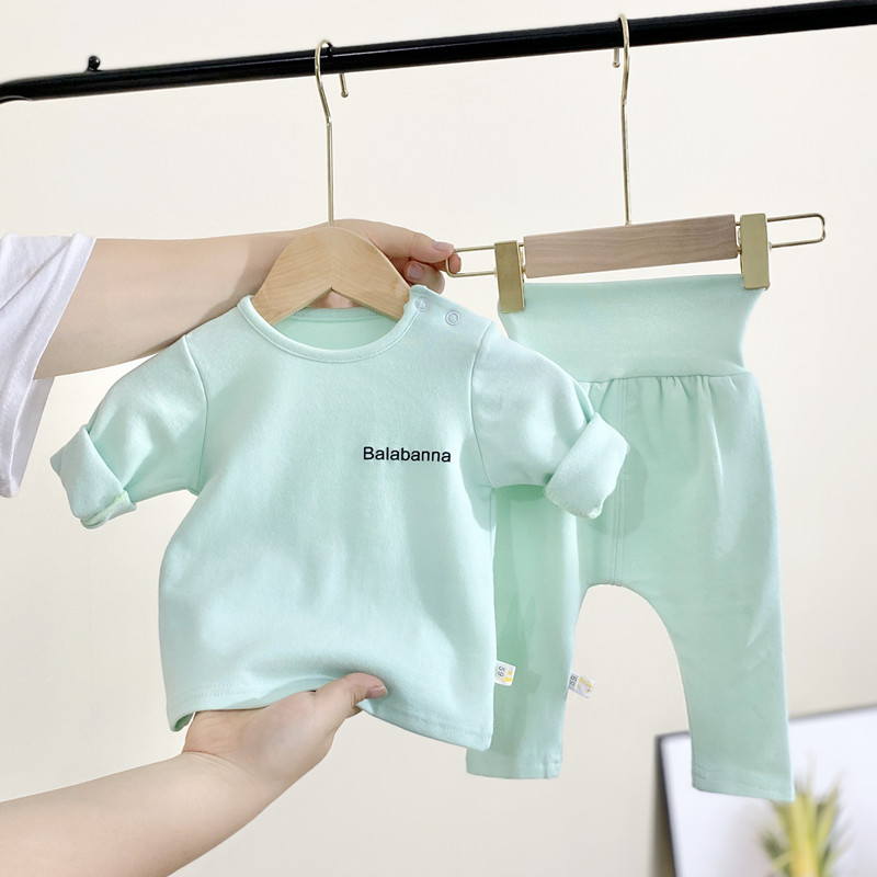 Baby cotton high waist belly suit for men and women baby cotton spring and autumn baby underwear Cotton pajamas Children's clothing