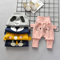 Medium and thick baby baby high waist pants autumn new mens and womens trousers newborn belly protection large pp pants