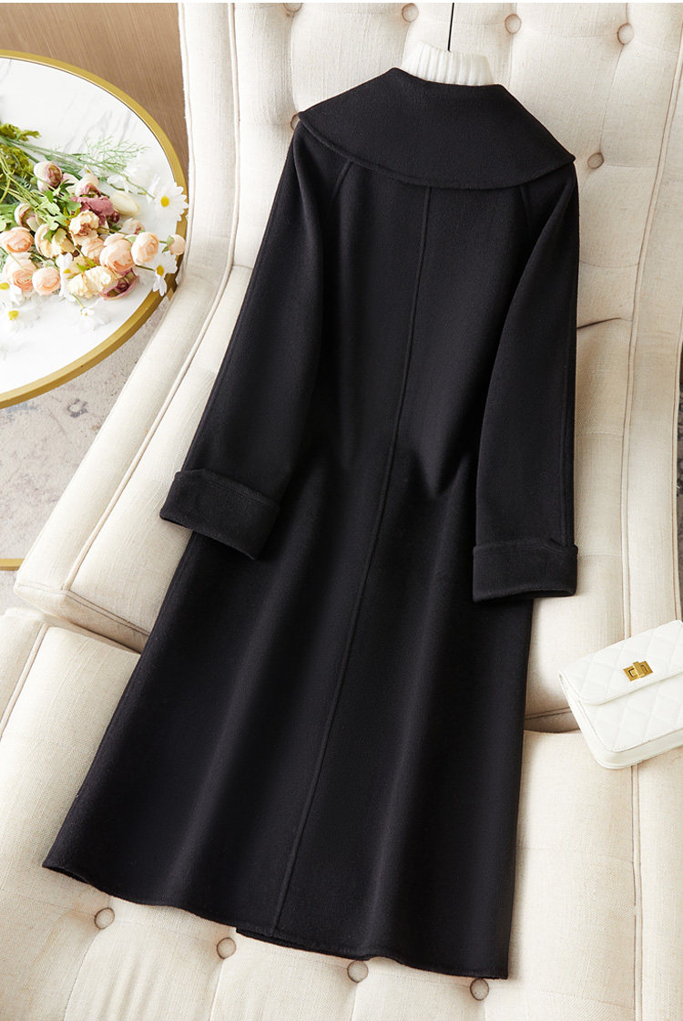 Двусторонное кашемировое длинное элитное шерстяное пальто, куртка, средней длины, 2023 года, в корейском стиле, оверсайз для возраста       