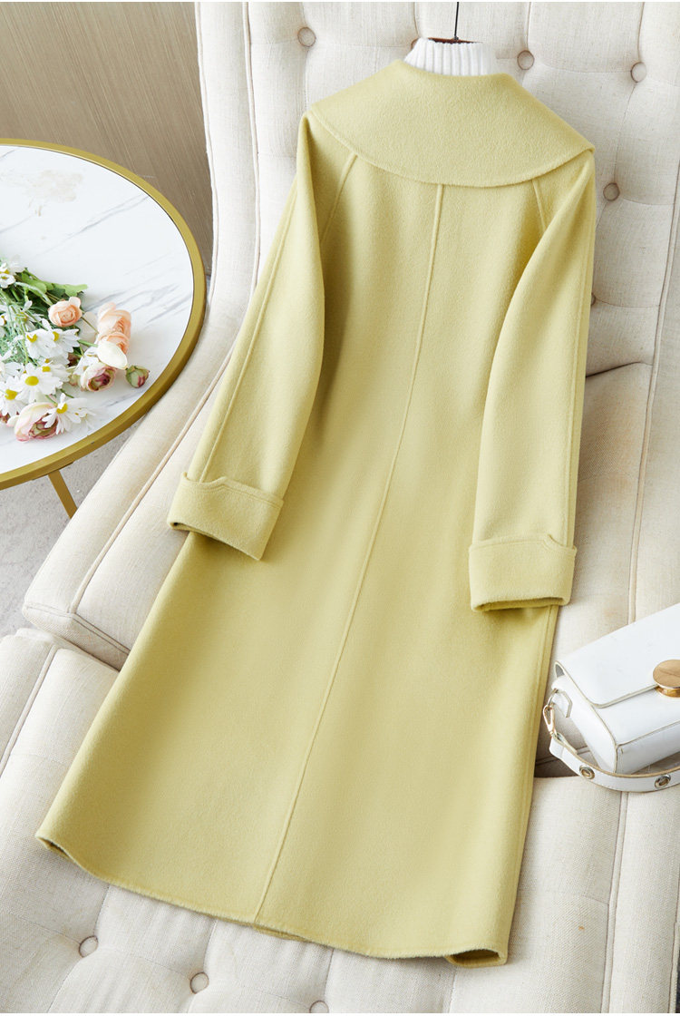 Двусторонное кашемировое длинное элитное шерстяное пальто, куртка, средней длины, 2023 года, в корейском стиле, оверсайз для возраста       