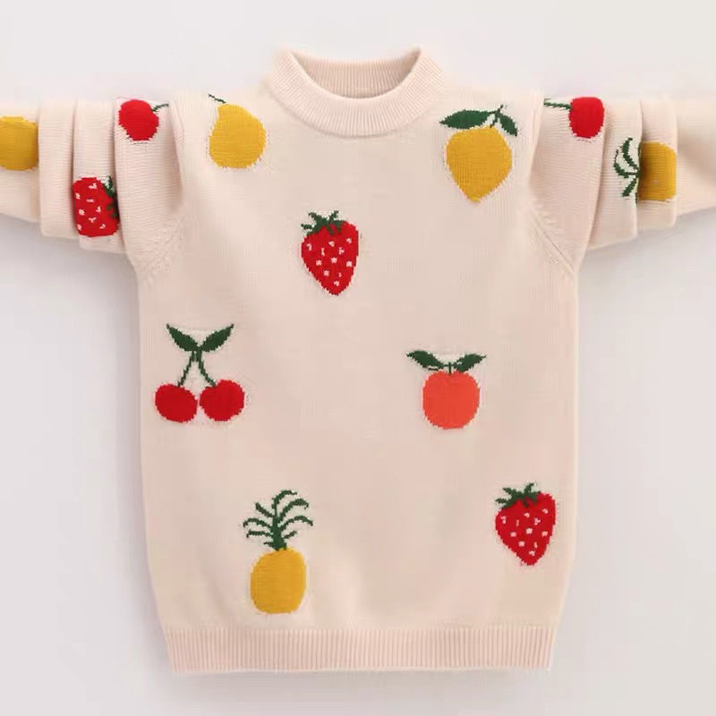 Children's sweater girls 2022 new gas thickening autumn and winter half - high - end cashmere brand