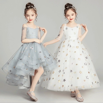 Childrens dress Princess Dress tail - pungle yarn host walking bright slice of the little girls birthday 2023 long skirt