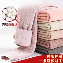 Girls silk cotton pants wear school uniform plus thickening children in autumn pants in the big childrens autumn pants