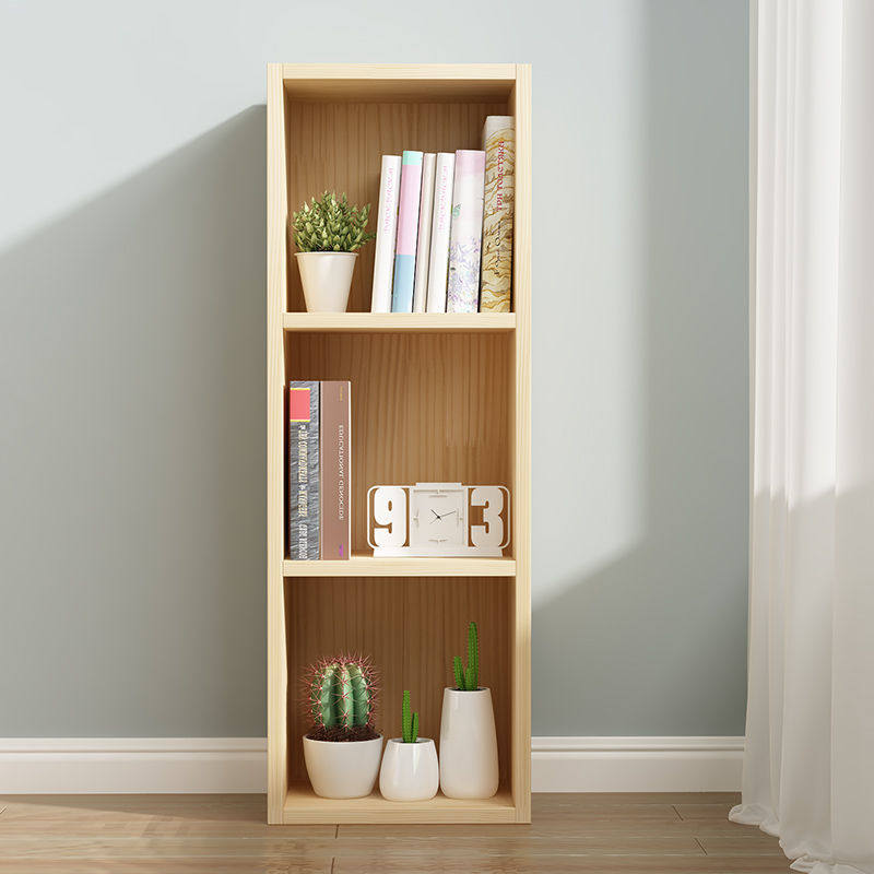 Children Simple Solid Wood Bookcase Pine Wood Bookshelf Combined Storage Lattice Cabinet Student Disposal Cabinet Containing Small Cabinets