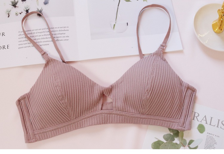 Mùa thu và mùa đông mới đơn giản và thoải mái sợi bông rỗng áo ngực mỏng phần mềm mà không có vành đồ lót braletette áo bra đẹp