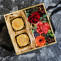 ins portable flower case paper folding packaging box gift box fresh square paper box Mid-Autumn moon cake box gift wrapping