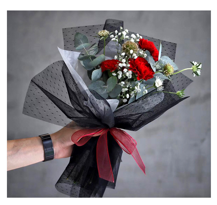 Han Style Flowers Wrapping Paper DOT MESH YARN PACKAGING MATERIAL GAUZE BAG FLOWERS PAPER BOUQUET PACKAGING MATERIAL 10 YARDS LONG