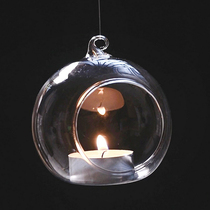 Romantic Transparent Glass Ball Wedding Celebration Wax Candle Holder Can Hang Hanging Table Eu Style Adornment Microscape Bottle Hem