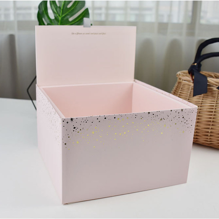 Korean folding square flower box Flower packaging box Bouquet box DIY holiday gift box creative