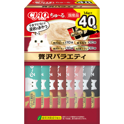 Japanese-Made Imported Cat Snacks Ciao 40-Pack Box Health and Nutrition Meat Paste Tuna Chicken