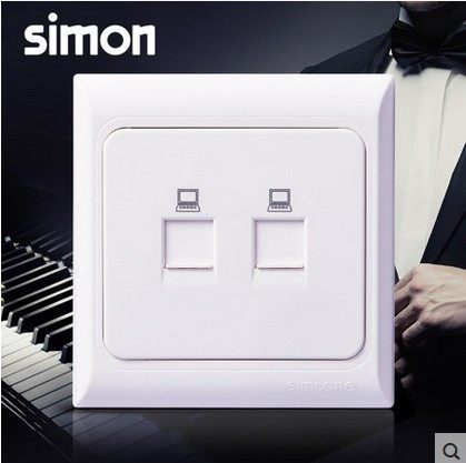 simon Simon Electric Switch Panel 61 series 2 - bit network interface jack and two - bit computer socket