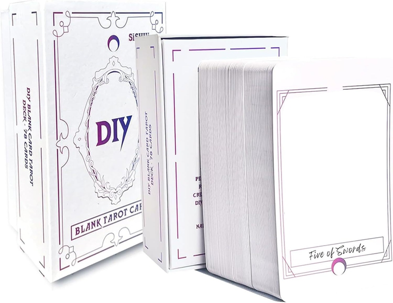 Blank Tarot Cards with Lid Gift Box 12*7 Casual Board Game Cards Free Creation White Thickened Blank Cards Blank Tarot Cards with Lid Gift Box 12*7 Casual Board Game Cards Free Creation White Thickened Blank Cards