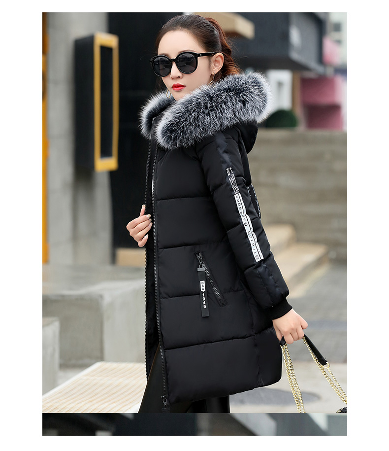 Cộng với phân bón XL phụ nữ mùa đông lỏng lẻo quần áo cotton 220 kg chất béo chị dày áo bông lông lớn áo phao lông vũ uniqlo nữ