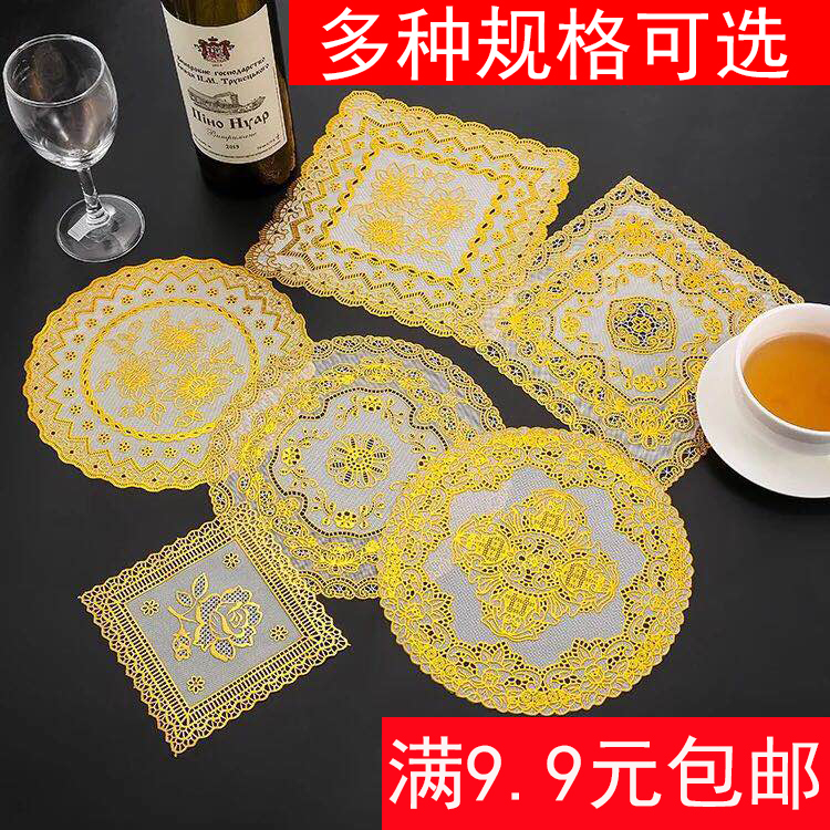 Pvc Gold-Stamped Coasters, Ashtray Mats, Household Bowl Mats, Vase Mats, Heat Insulation Mats, Fabric Western-Style Placemats, European-Style Placemats