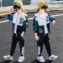 Boys autumn sports suits Western style 2021 new childrens boys handsome net red childrens clothing trendy spring and autumn fashionable