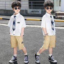 Childrens clothing boys summer suits 2021 new summer big boys handsome boys summer short-sleeved clothes trendy