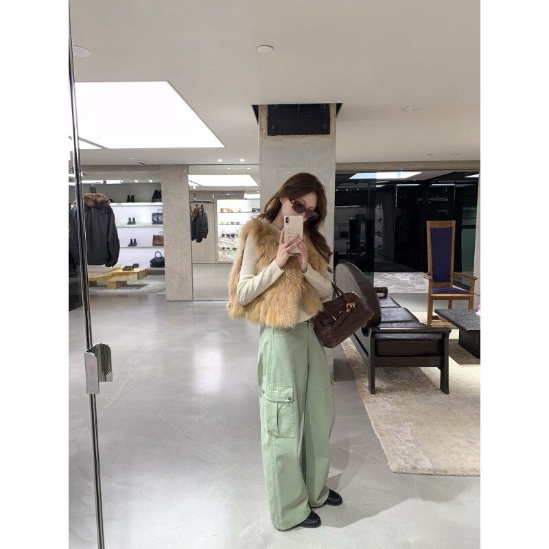 Eco-Friendly Faux Fur Vest for Women, Autumn and Winter Outerwear, 2026 Winter New Style, Faux Fox Fur Vest Jacket