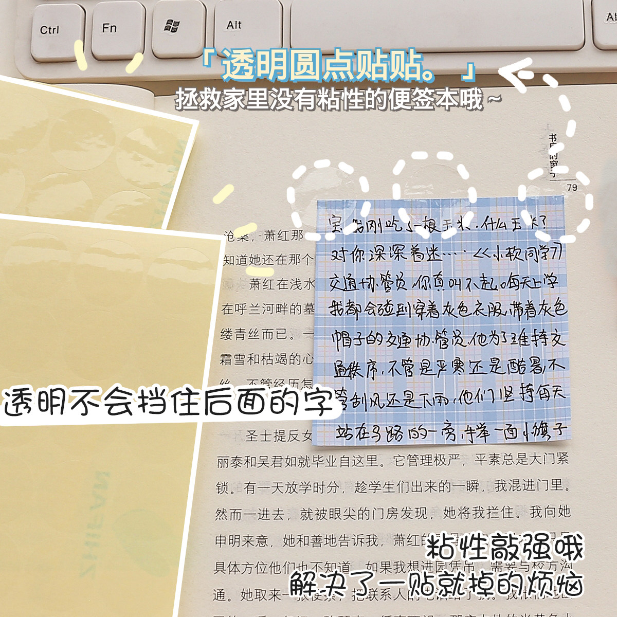 Minimalist transparent round point sticker hand ledger Decorative Round Dot small patterns Inwind students are tagged with waterproof convenience