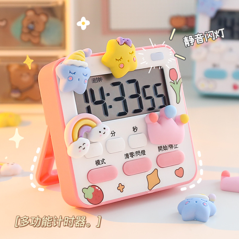 Cute timer Children students do questions Self-discipline alarm clock Tiber kitchen second meter Time management countdown timer