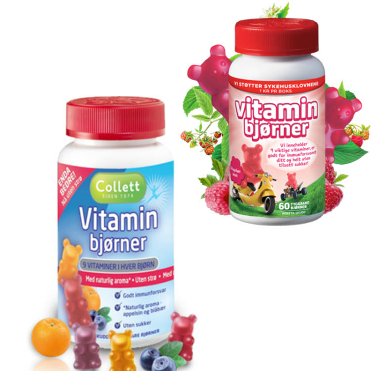 Norway collett children's comprehensive vitamin bear nutrition gummy 3 kinds of fruit flavors 9 kinds of natural vitamins