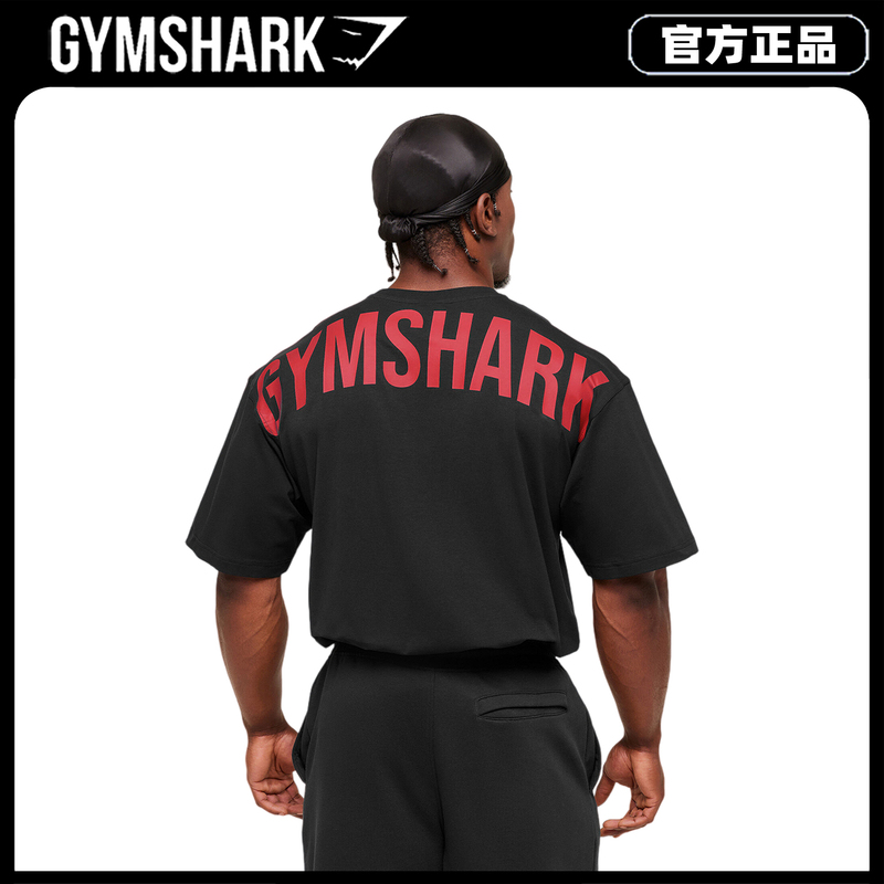 Gymshark Power Loose Heavyweight T-Shirt for Men, Power Fitness, Covers the Body, Large Size, Round Neck, Pure Cotton Short-Sleeved Top Gymshark Power Loose Heavyweight T-Shirt for Men, Power Fitness, Covers the Body, Large Size, Round Neck, Pure Cotton Short-Sleeved Top