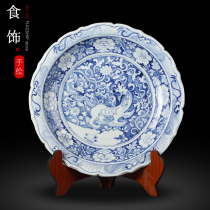 Jingdezhen antique blue and white porcelain Ming and Qing Classical collectibles Hand-painted Unicorn pendulum ceramic ornaments Town house living room