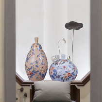 American European-style Decorative Pendulum new Chinese Ceramic Storage Tank Hand-painted Pink Vase Living Room Bogu Rack Table