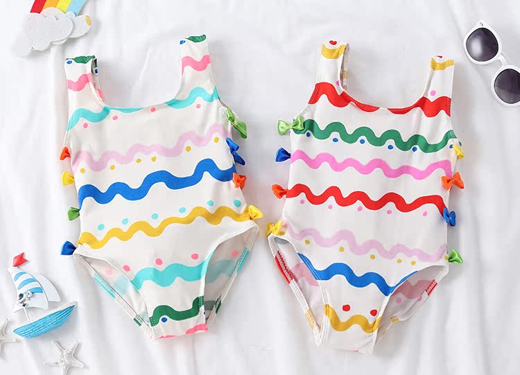 Đồ bơi cho trẻ em gái Đồ sơ sinh cho bé Đồ bơi dễ thương Đồ bơi một mảnh Wave Kids Bộ đồ bơi bikini - Bộ đồ bơi của Kid đồ bơi cho be trai 10 tuổi