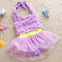 Childrens swimsuit Girls cute one-piece swimsuit Split bikini Princess lace skirt Large medium small childrens swimsuit