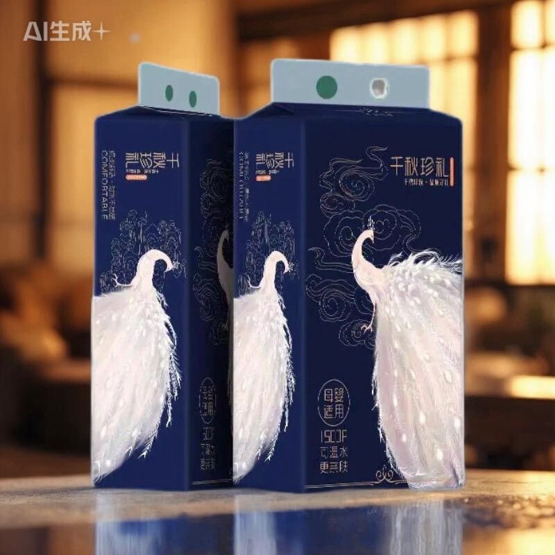 [20 Packs] Qianqiu Zhenli Hanging Tissue Box, 1500 Sheets, 5-Layer Thickened, Suitable for Mother and Baby, Water-Resistant Facial Tissue